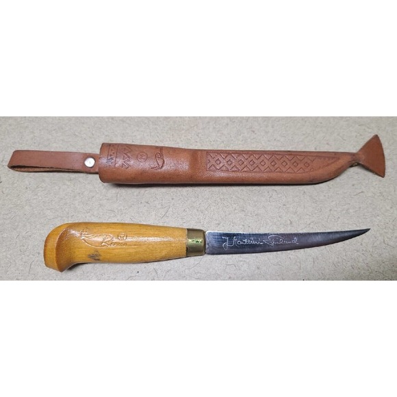 Vintage J. Marttiini Rapala Fish Fillet Knife w Leather Sheath Finland Excellent - Picture 2 of 9